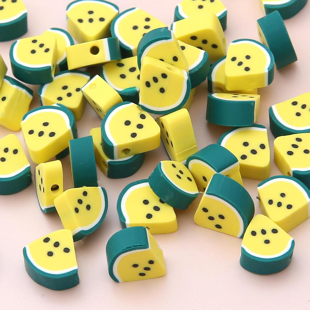 1000Pcs Mixed Color Fruit Style Polymer Clay Spacer Beads For Jewelry Making