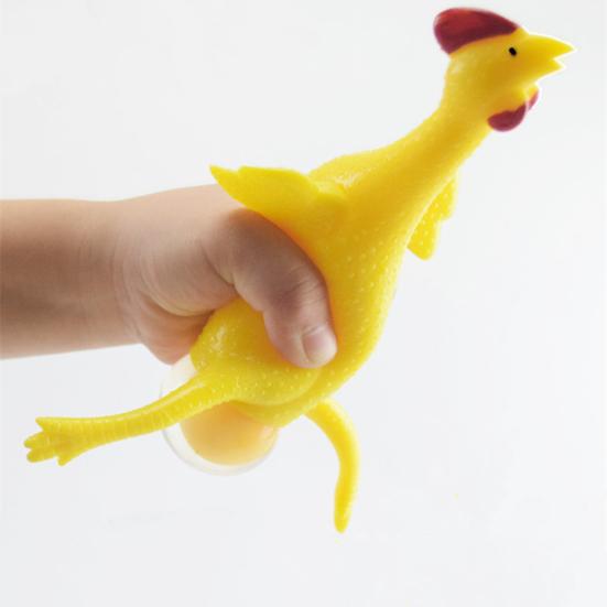 Funny Mini Chicken Keychain Soft Squeezable Toy Plastic Hen And Egg Stress Relief Toy Novelty Gag Gift for Kids And Adults