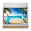 2D plane 1 piece of spacious tropical beach background vibrant Hawaiian luau party decoration