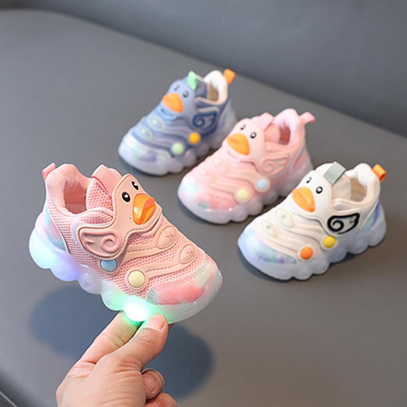TWINFLAMES Детская обувь со светодиодной подсветкой, новинка 2022 года, весенняя новая обувь для мальчиков и девочек, обувь с дышащей сеткой, детская обувь с мягкой подошвой, детская обувь для малышей