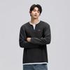 Mark Fairwhale Men's Waffle V-Neck Faux Two-Piece Long Sleeve T-Shirt