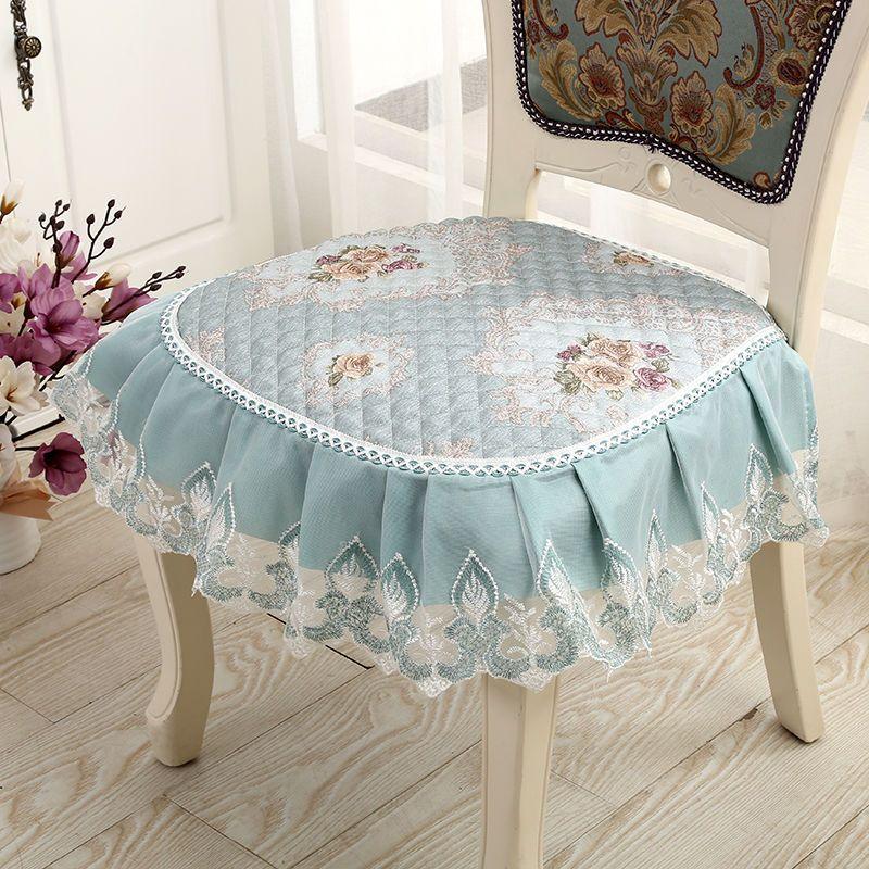 Подушка для обеденного стула, европейские подушки для сидений с принтом и кружевом, качественный коврик для стула Four Seasons, нескользящая подушка для ягодиц