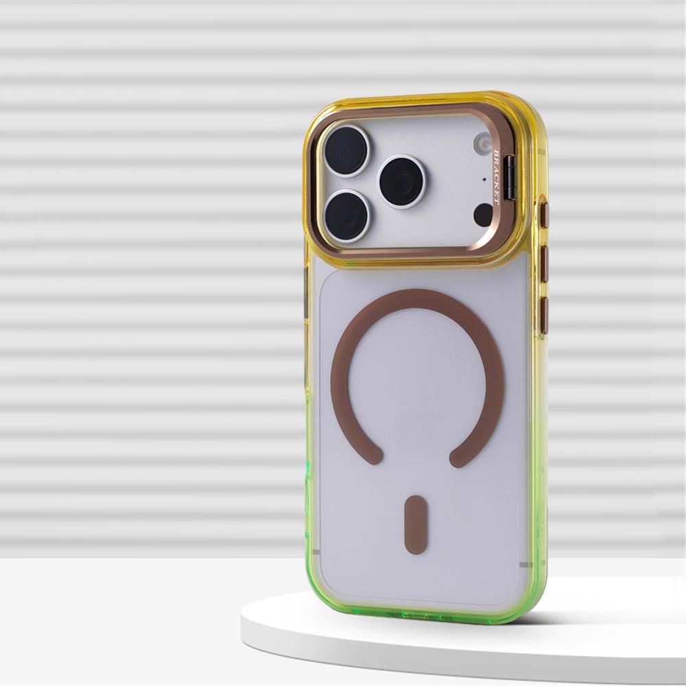 Прозрачный магнитный чехол с градиентом цвета Для For Iphone 17 16 Pro Max 1 14 Plus 13 Для Держателя линз Ударопрочная прозрачная крышка