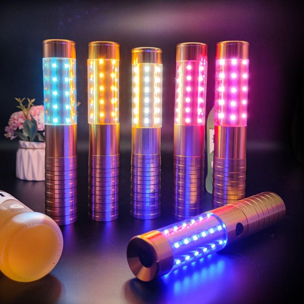 Party Decor Rechargeable Handheld Strobe Lights Light Flash Colorful LED Strobe Baton Gold Silver Flash Strobe Stick Club Bar