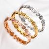 Elegant Stainless Steel Flower Bangle for Women Openable Cuff Bracelet Wristband Metal Jewelry Making Accessories Gift for Her