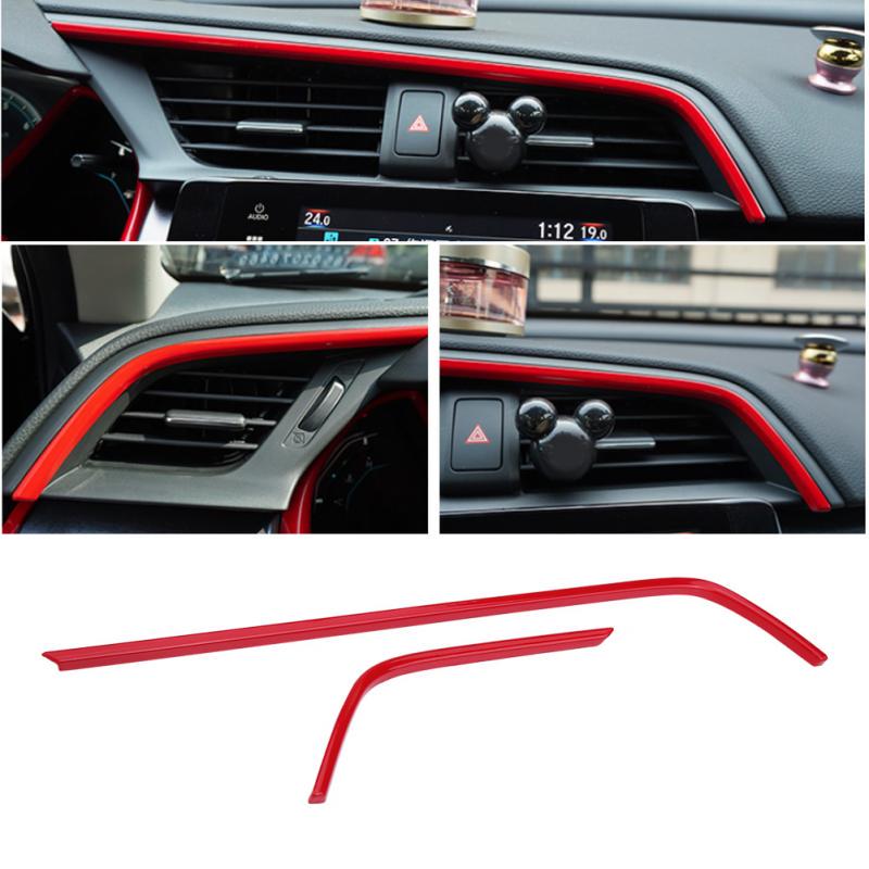 2 шт., красный ABS, автомобильная рамка для выхода воздуха, накладка для Honda Civic 10th 2016 2017 2018 автомобиля