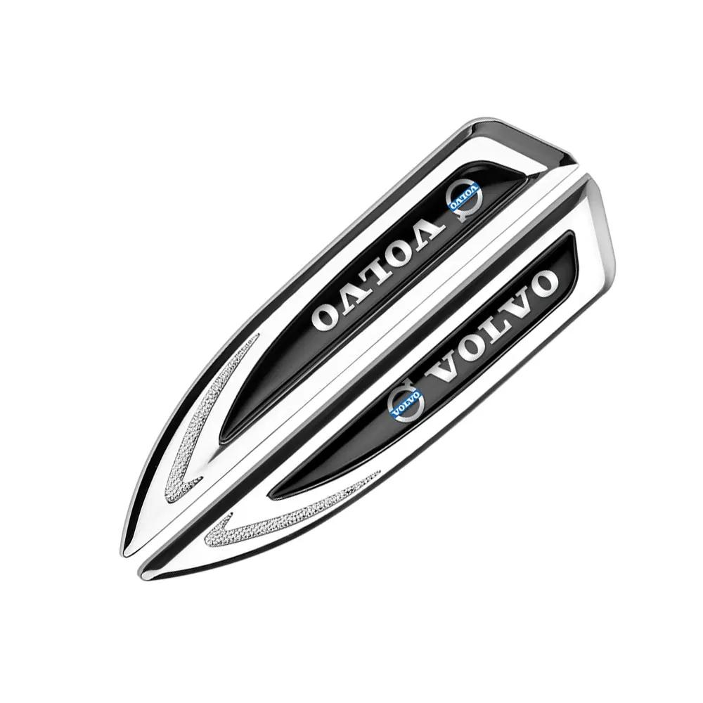2pcs 3D Metal Blade Shape Car Side Fender Trunk Badge Badge Sticker For volvo Rdesign XC60 XC90 V40 V50 V60 S40 S60 S80 XC40 AWD