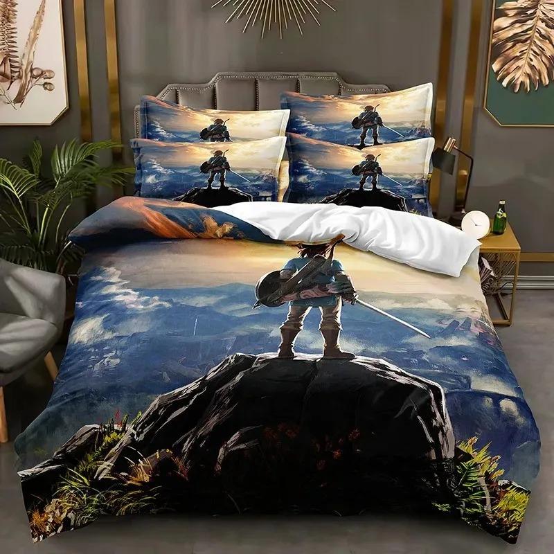 Cartoon Z-ZeldaS duvet cover and pillowcase, bedding set for teenagers and adults, bedroom decoration, gift for boys and girls
