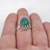 Green Onyx 925 Sterling Silver Crown Ring, December Birthstone