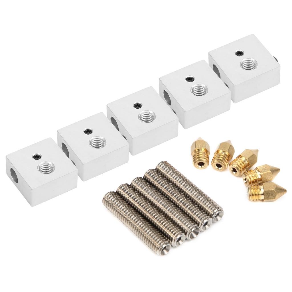 Aluminum Heating Block for Makerbot MK8 Hot End 3D Printer Nozzle Throat Pipe Accessories