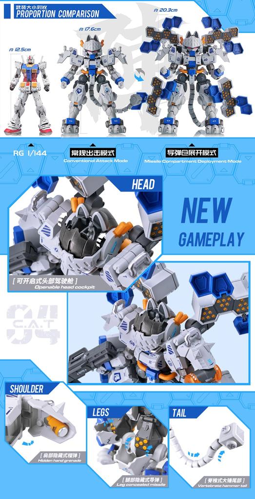 XIAOT x IRON ROARS C.A.T 04 Jin 1/60 Scale ABS Assembled Plastic Model Kit