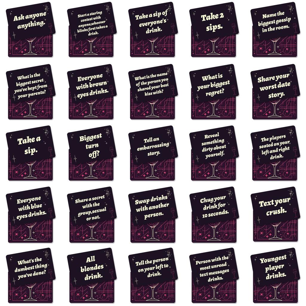 Карты для пар Игры Ночью Углубляют общение Усиливают чувства (Черный розовый)