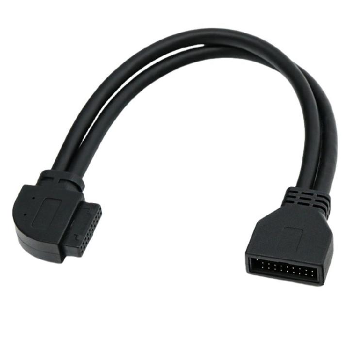 Высокоскоростной внутренний кабель USB3.0 19Pin 20Pin угловой разъем экранированный гибкий ПВХ для настольных материнских плат
