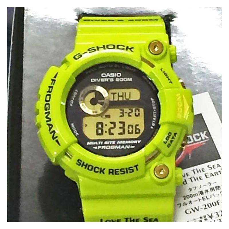 Casio Серия G-SHOCK серия FROGMAN водонепроницаемость 200 метров кварцевый механизм ремешок из смолы японские и корейские часы мужские часы черный циферблат GW-200F-3JR