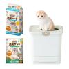 LaClean System Toilet Starter Set Top Type Deodorant Sheet Sand Open Type Cat Toilet Cat Toilet System Toilet + White/Beige RSTU-43