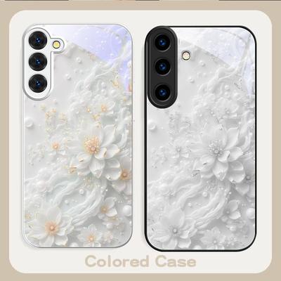 Красивые белые цветы Для Samsung S26 S22 S8 S9 S10 S20 Ultra S21 Pro S22 Plus S23 FE S24Ultra S25 Edge S24+ Стеклянный чехол для телефона