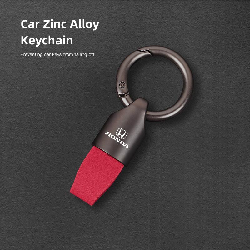 Zinc Alloy Car Key Chain Leather Car Key Strap Accessories For Honda Stepwgn Civic Accord Fit Jazz Pilot CRV Odyssey City Vezel ZP8