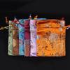 Floral Canvas Flower Handbag Chinese Style Jewelry Packing Bag Portable Festive Sugar Bag  Daily