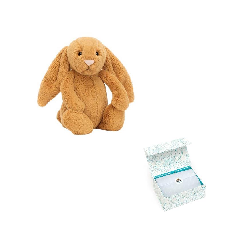 Jellycat Bonnie Rabbit Series Shy Gold Bonnie Rabbit Companion Doll Plush Doll 31cm High