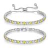 Adjustable Crystal Zircon Tennis Bracelet Women Geometric Design Multi-Color Alloy Jewelry Accessory