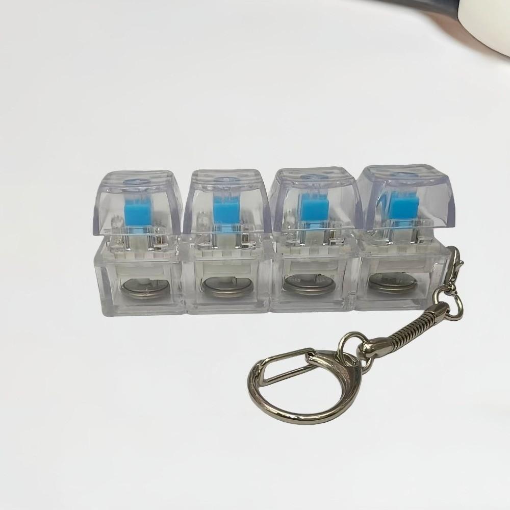 Silent Operation Light Up Keyboard Keychain Glowing Stress Relief Clicker LED Button Decompression