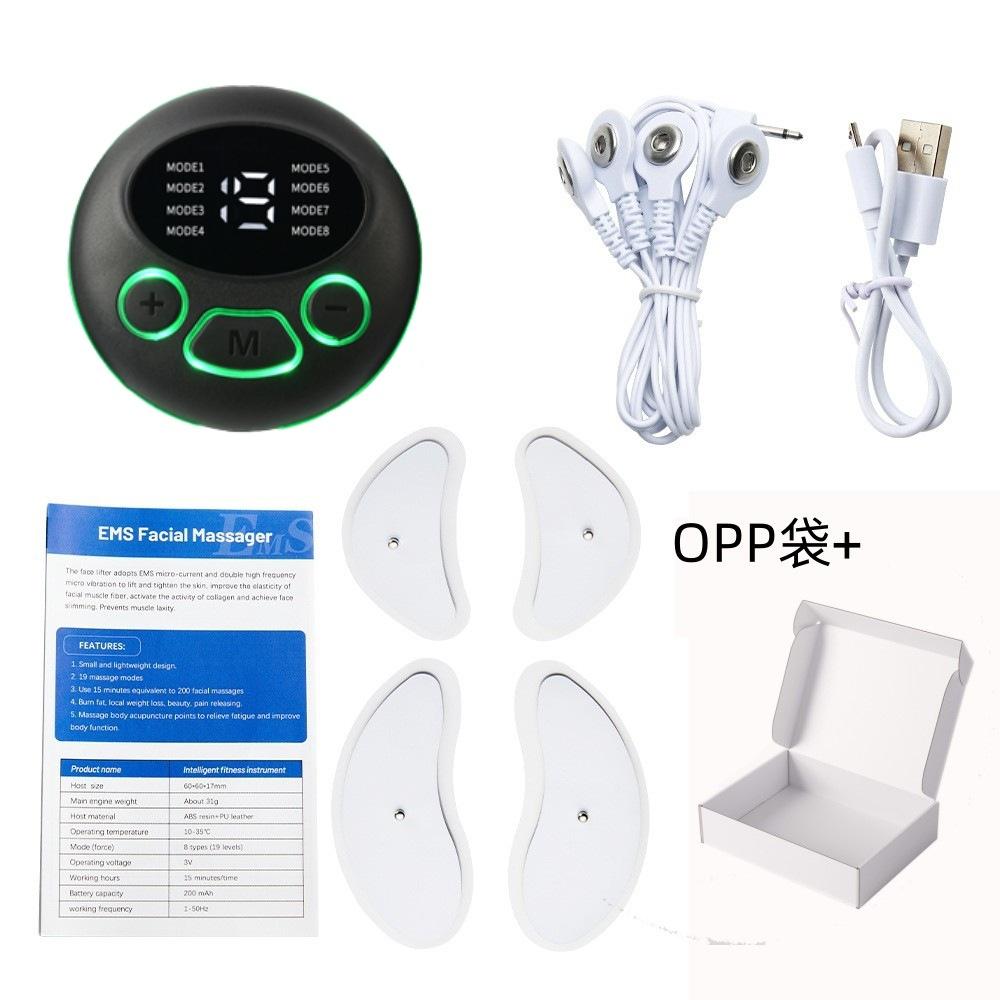 Новый трансграничный массажер для лица EMS, импульсный низкочастотный косметический инструмент в форме полумесяца, V-образный стимулятор мышц лица, подтягивающий лицо