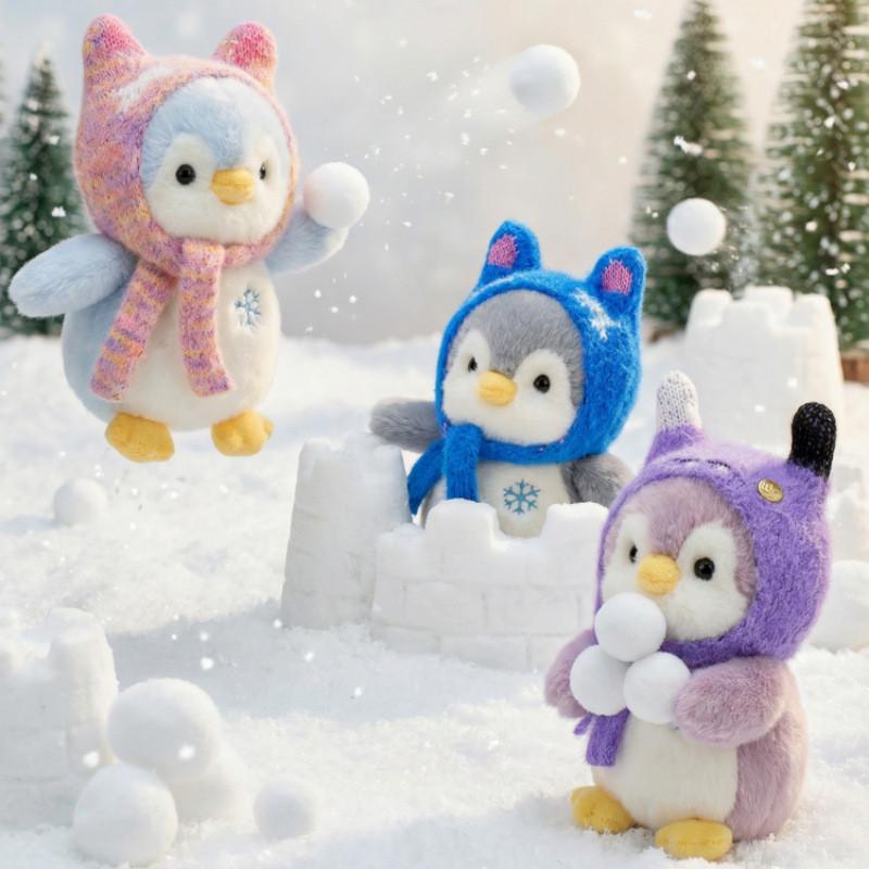 Plush Penguin Toy With Scarf And Hat For Kids Birthday Gift