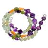 Natural Amethyst Aventurine Vasonite Gemstone Smooth Beads Necklace 17" UB-4128 UB-4128