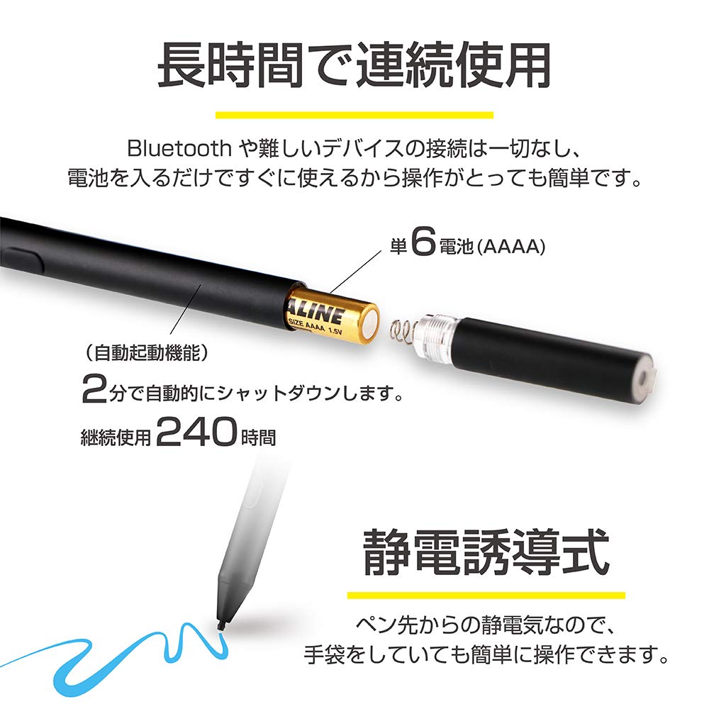 MS Solutions MPP Pressure-Sensitive Stylus Pen, Black, MS-TPMPP02BK