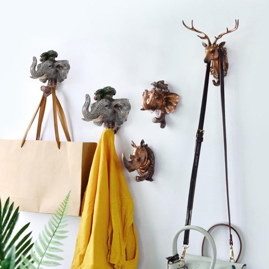 Уникальная смоляная настенная шляпа в форме животного, крючок для подвешивания пальто, украшение для ванной комнаты в стиле ретро