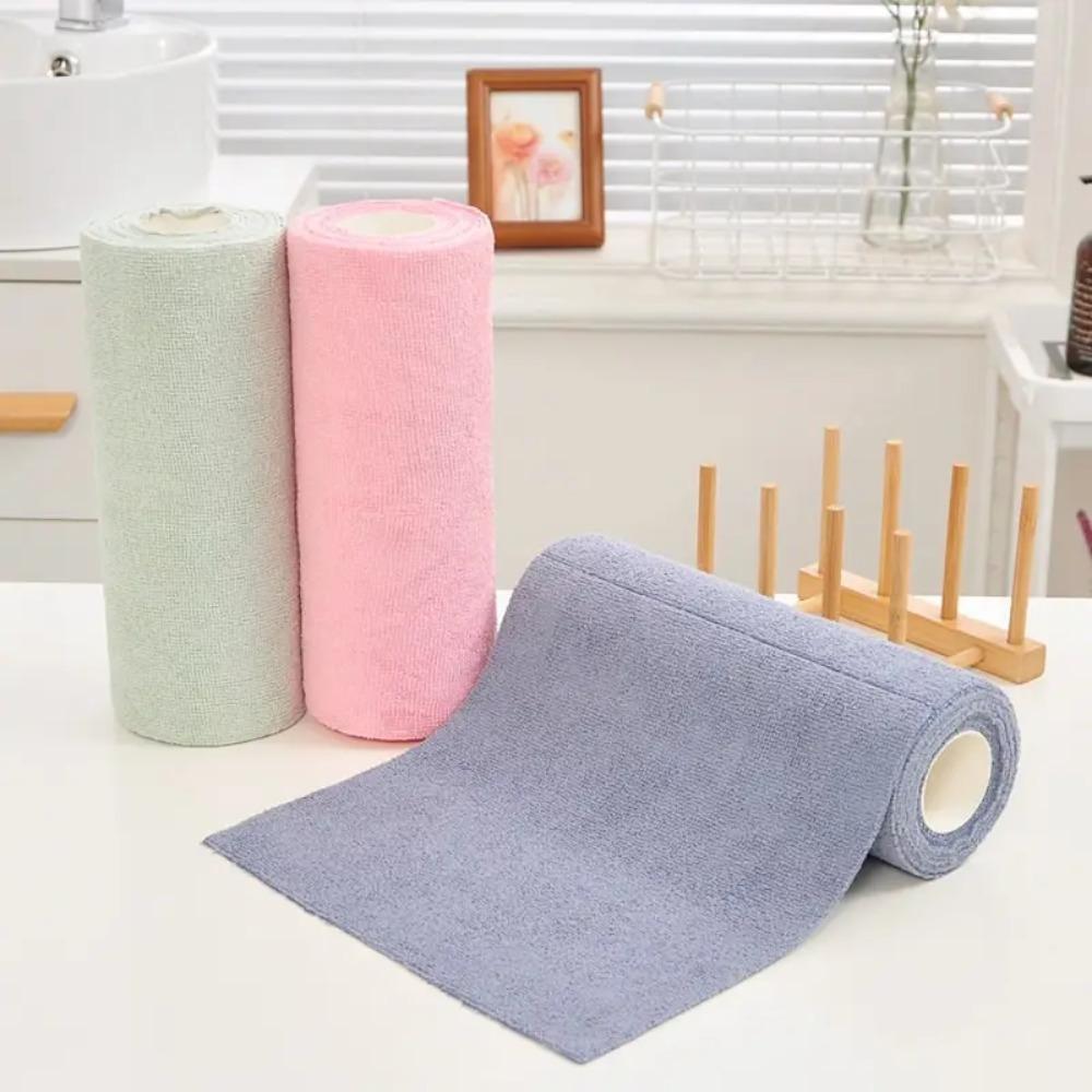 20 Sheets/Roll Absorbent Kitchen Cleaning Dishcloth Microfiber Daily Dish Towels Dining Room