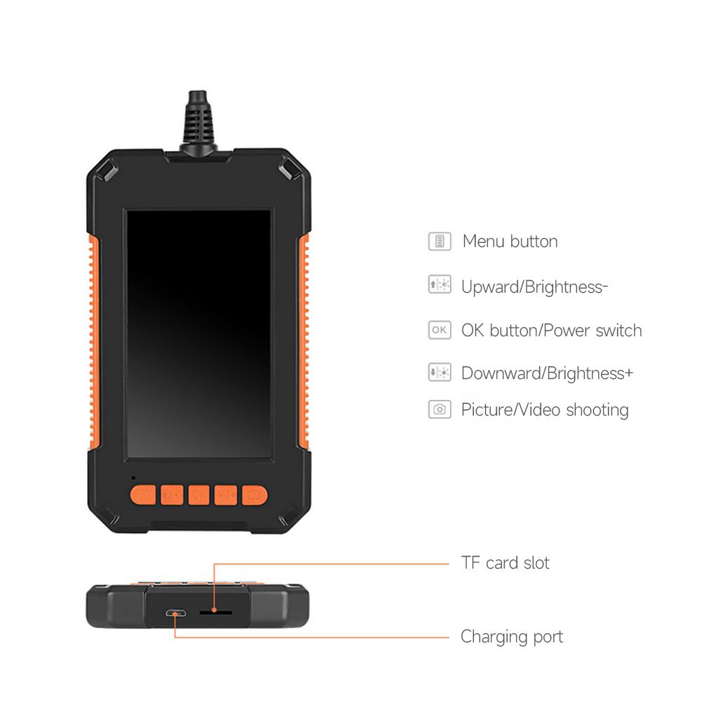 Multifunctional 1080P Industrial Endoscope 4.3 Inch Screen 8mm Camera 8 LED Lights 4cm-500cm Focal