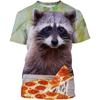New Raccoon T-Shirts Cute Animal 3D Print Streetwear Men Women Casual Fashion Oversized T Shirt Kids Boy Girl Tees Tops Clothing