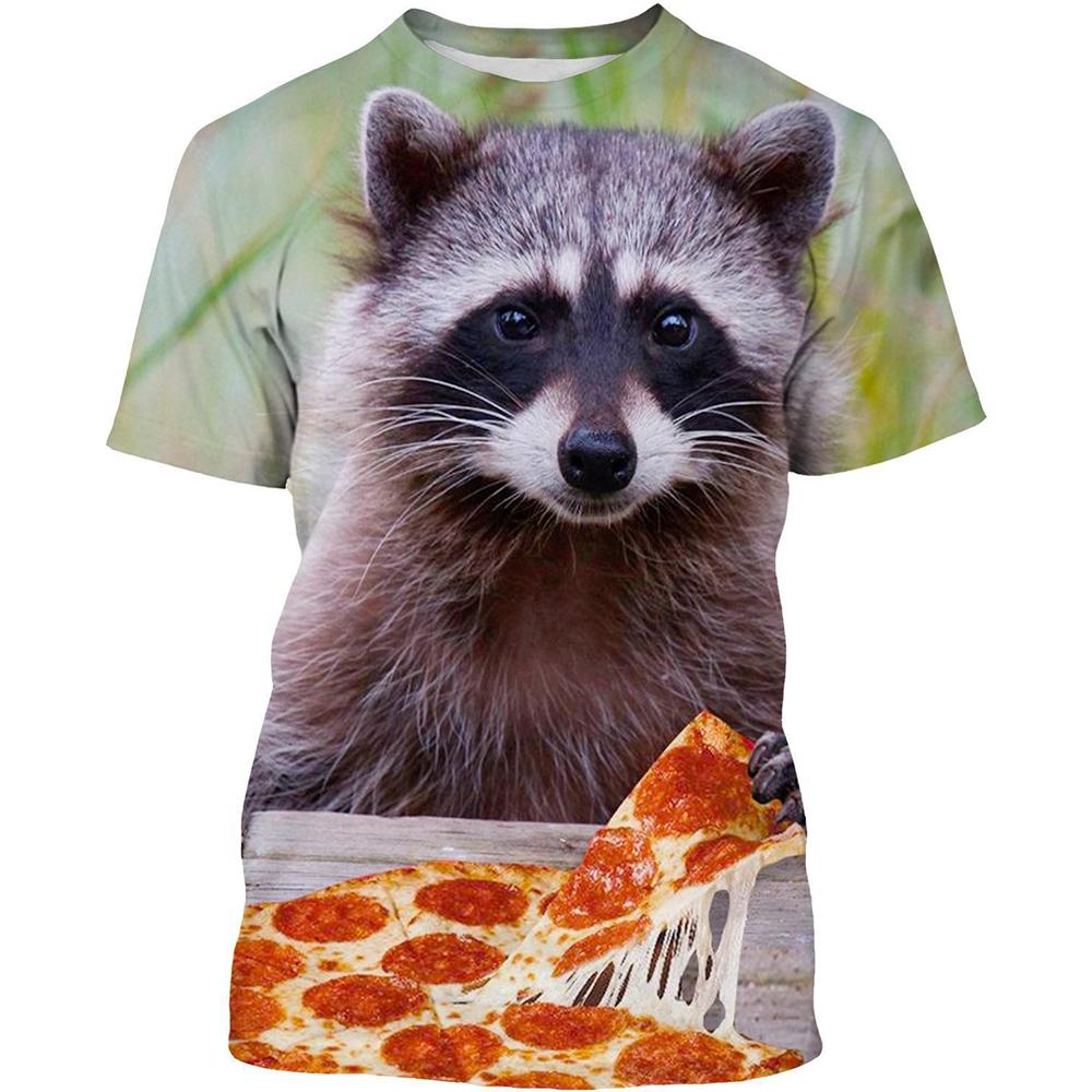 New Raccoon T-Shirts Cute Animal 3D Print Streetwear Men Women Casual Fashion Oversized T Shirt Kids Boy Girl Tees Tops Clothing