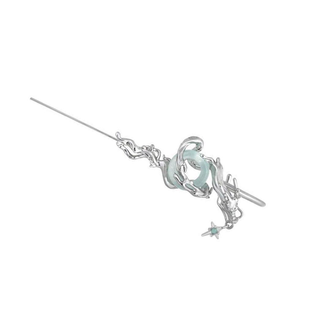 Серьги для пирсинга в виде дракона из сплава для женщин, демонстрирующие уникальное сочетание современного китайского дизайна и милых стильных стилей