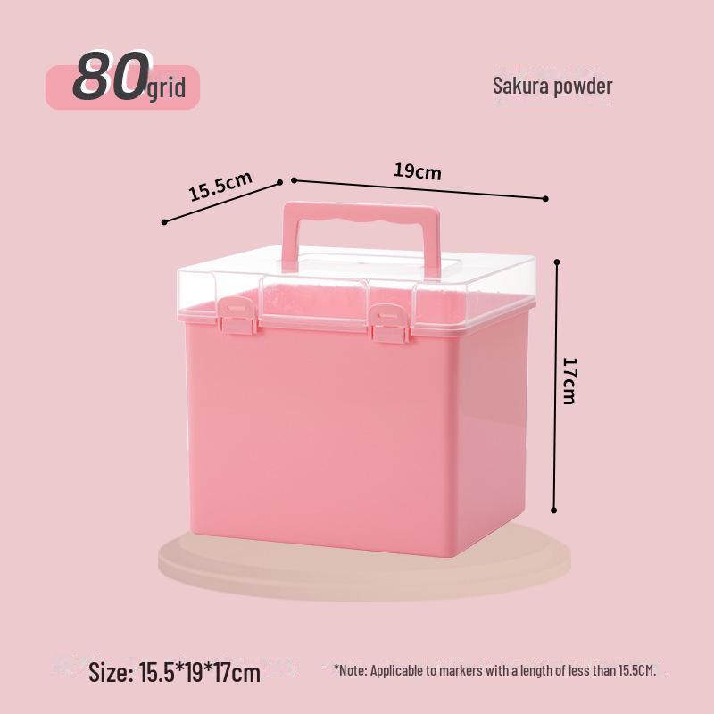 Портативный контейнер для хранения маркеров на 80 цветов с прозрачным основанием