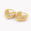 Nidin High Quality Heart Shape Inlaid Rhinestones Fine Stud Earrings For Women Elegant Aesthetic Ear Jewelry Accessories Gifts