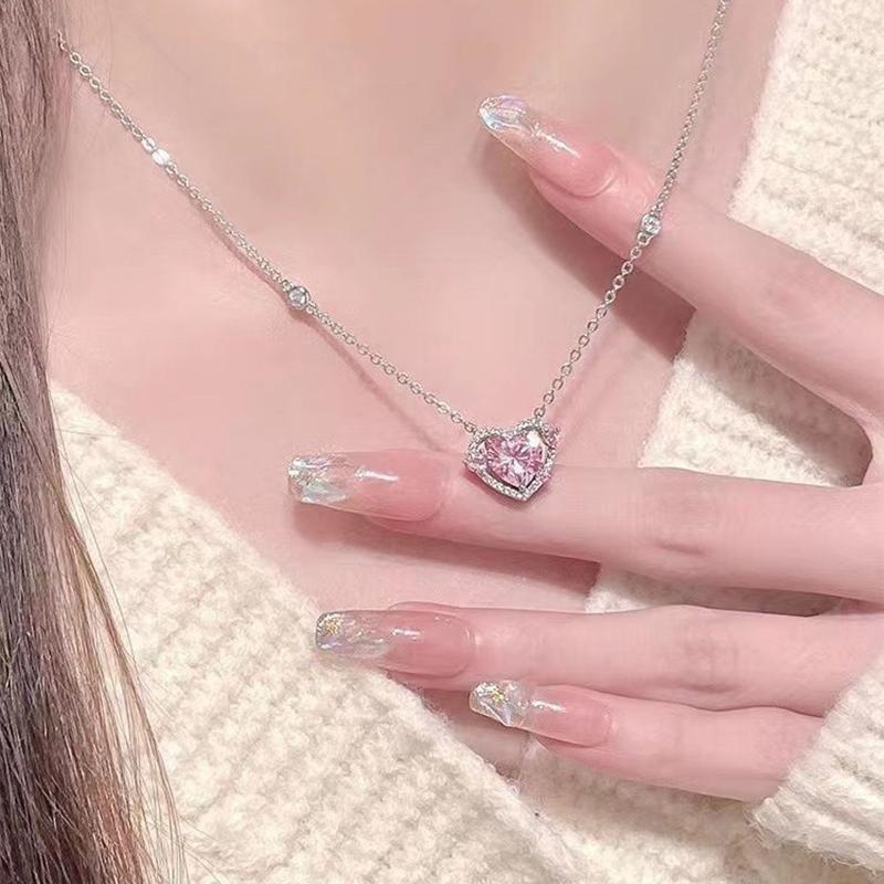 Роскошные ожерелья с подвеской в виде сердца из циркона, изысканная ключичная цепочка для женщин и девочек, ювелирные украшения, аксессуары, подарки