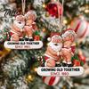 Holiday Gift Tags for Christmas Wooden Tree Hanging Ornaments, Funny Santa Claus Pendant with Reusable Craft Ornaments Rope Home Decor and Party
