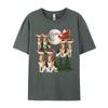 Green And White Graphic T Shirt Beagle Reindeer Christmas Dog Riding Tshirt Black Tops Shirt Fitted Cotton Student T Shirts