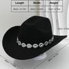 Women's Western Cowboy Hat with Teardrop Gem Embellishment - Vintage Jazz Party Hat.