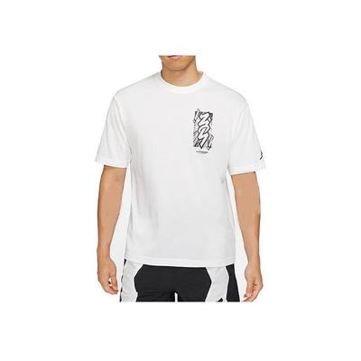 Dri-Fit Zion Баскетбольная трикотажная футболка с круглым вырезом с принтом, мужские топы, белые DH0593-101