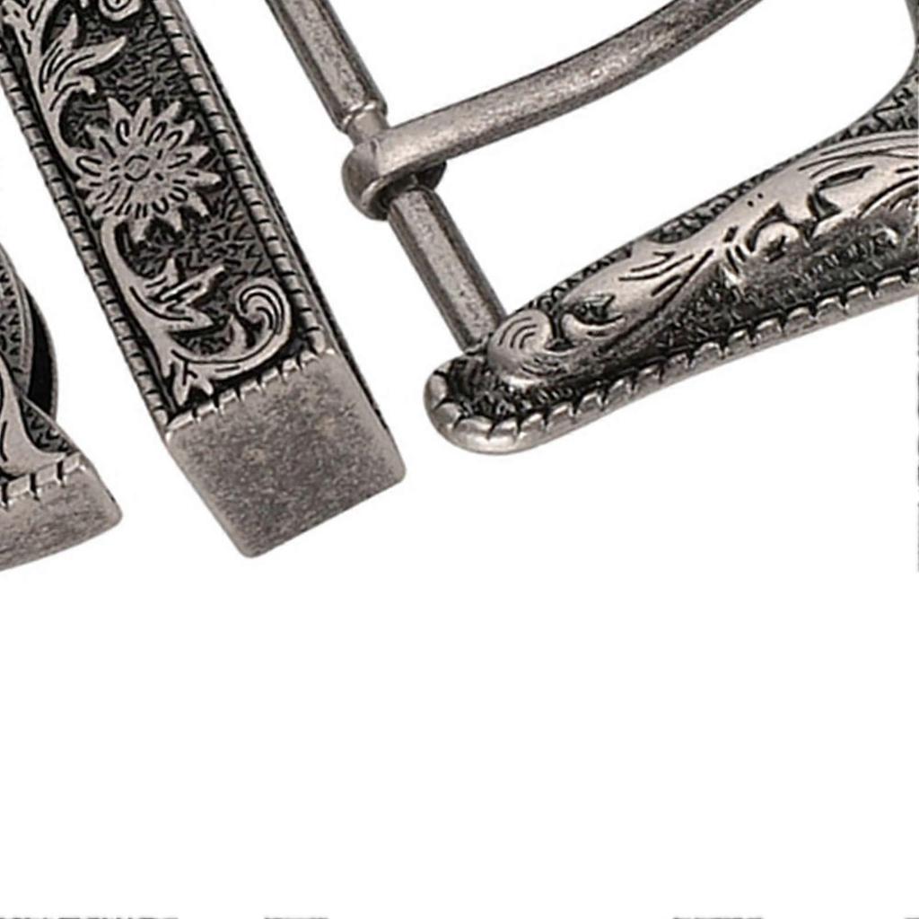Vintage Style Handmade Carving Alloy Waist Belt Buckle Set for Collar Saddle Accessories40mm Inner Diamter