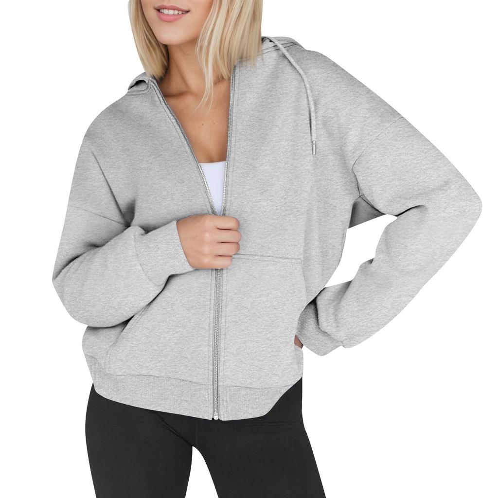 Womens Zip Up Hoodies Oversized Sweatshirts Fall Fashion Outfits Casual Jackets