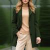 Coats For Women Elegant Single Breasted Mid Length Wool Coat Long Sleeve Outwear Overcoat