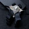 Crystal Gentleman's Bow Tie Retro Men's Suit Accessory Formal Rhinestone Collar Flower  Groomsman