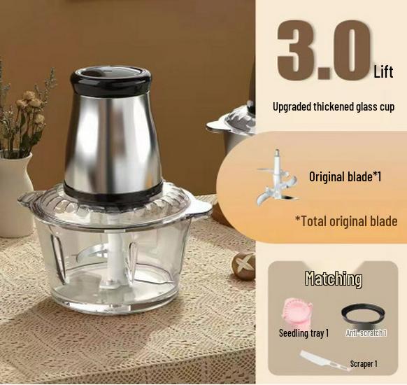 Электрическая мясорубка и кухонный комбайн из нержавеющей стали - Большая емкость для измельчения, фарширования, чесночной пасты и многого другого