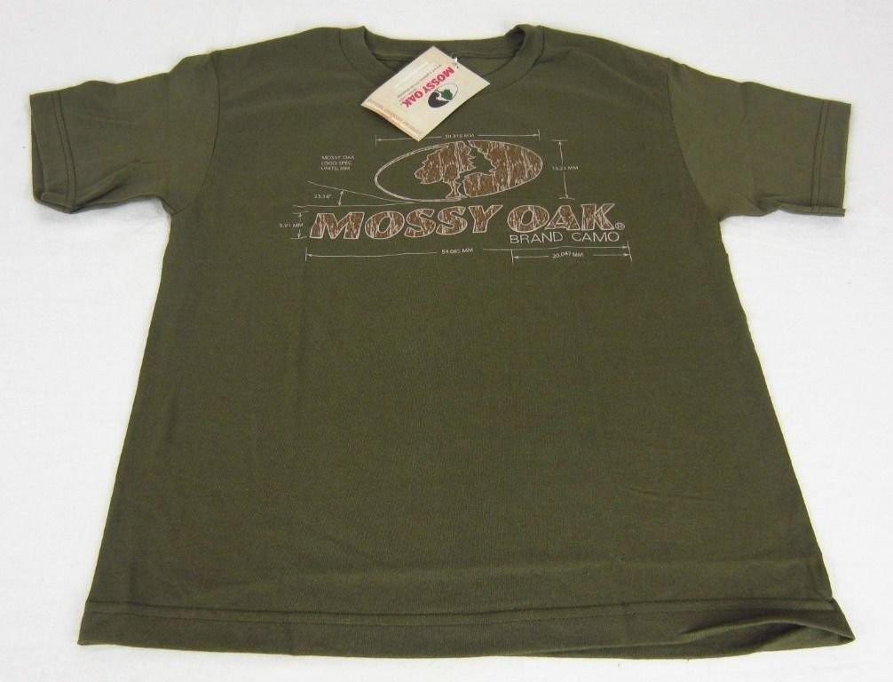 Youth NWT Mossy Oak Camo Calculations Tee Short Sleeve T-Shirt Military Green M