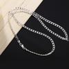 925 Sterling Silver 16 /18 /20 /22 /24 /26 /28 /30 Inches 4mm Side Chain Necklace For Women Men Fashion Wedding Jewelry Gifts