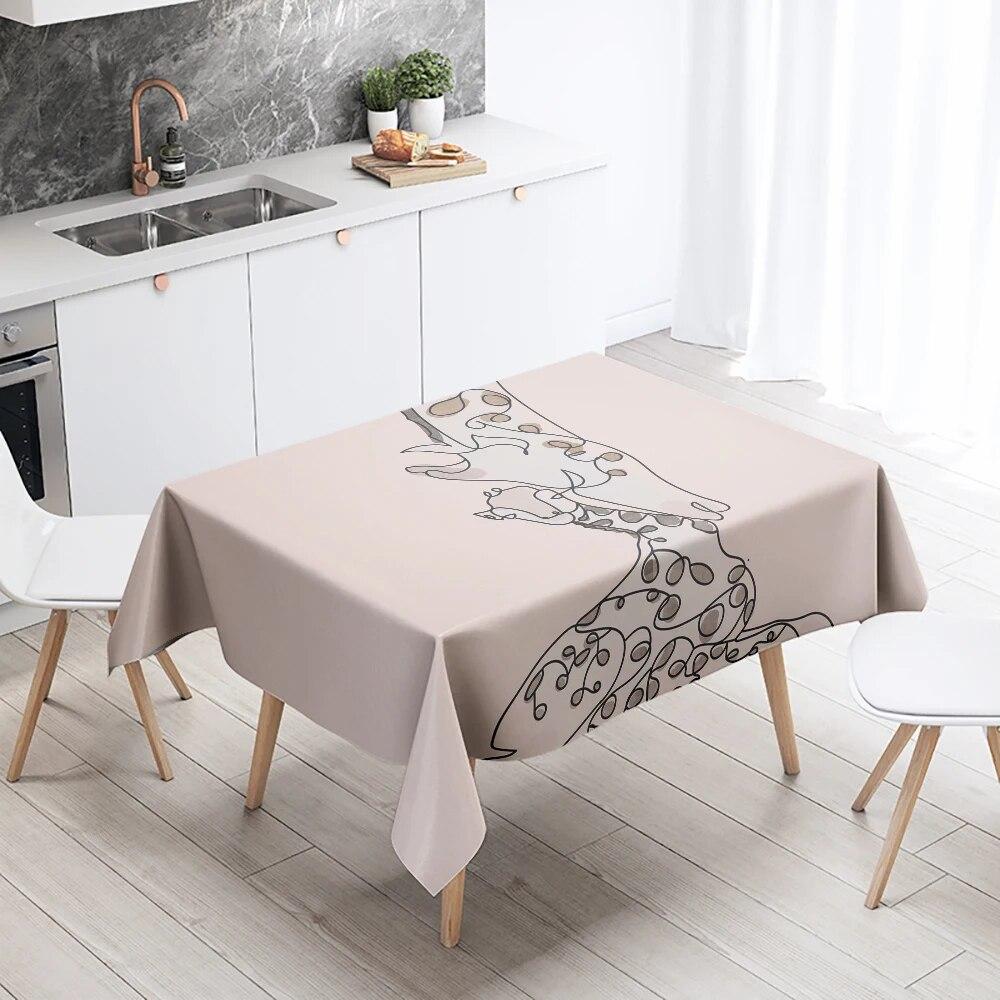Простая линия скатерть для вечеринки, ресторана, банкета, украшение, анти-пятно, водонепроницаемый домашний стол
